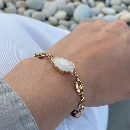 Milano-Armband – Weiße Jade